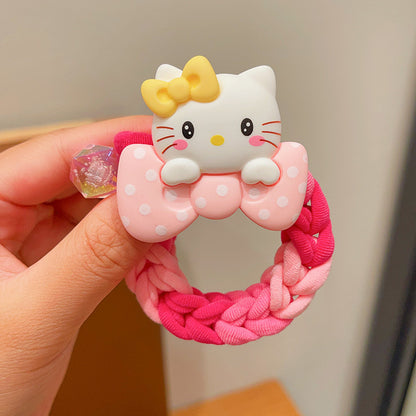 繽紛卡通編織髮圈－藍色玉桂狗款細節9｜https://igowo.tw/