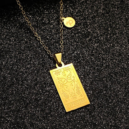 不鏽鋼方形復古項鍊－細節特寫10｜https://igowo.tw/