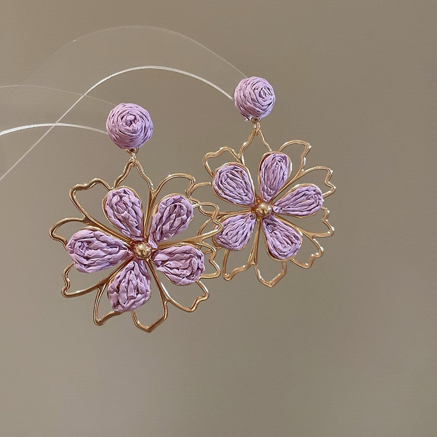 繽紛花朵誇張耳環－細節特寫33｜https://igowo.tw/