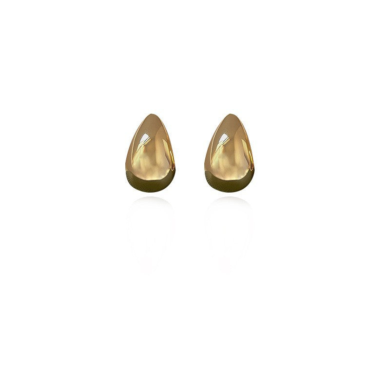金屬風無耳洞歐美金色耳環高級感ins個性夸張水滴空心蚊香盤耳夾 金色耳針