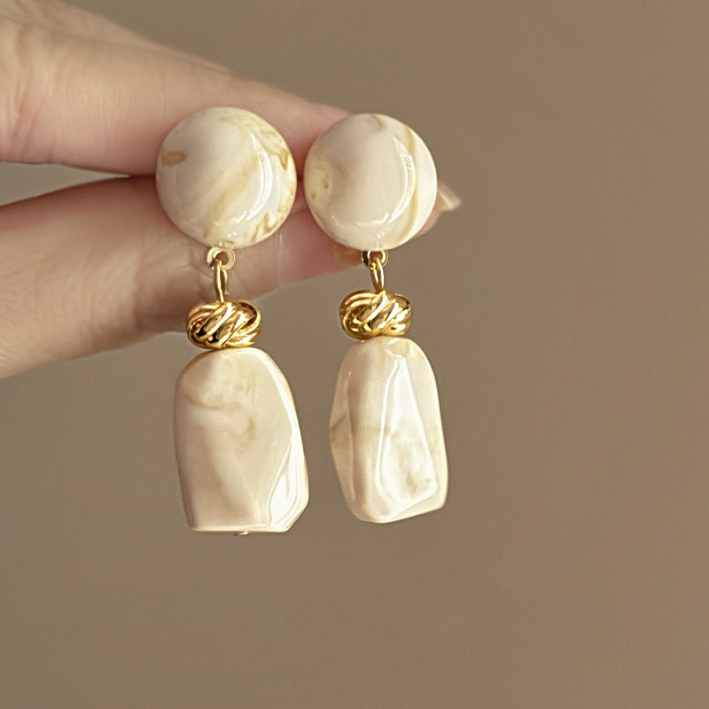 復古不規則暈染幾何耳環森系個性設計感耳墜港風潮流時尚通勤耳飾