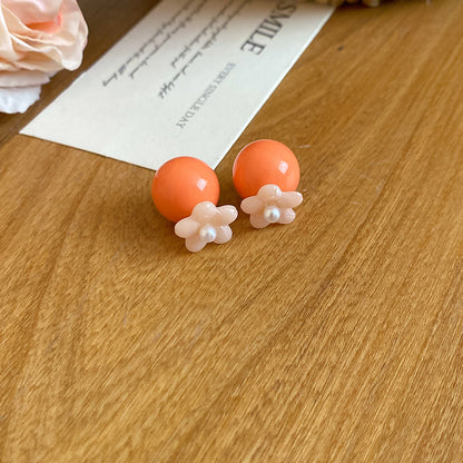 新款多巴胺花朵項鏈耳環套裝清新甜美可愛配飾設計感小眾飾品