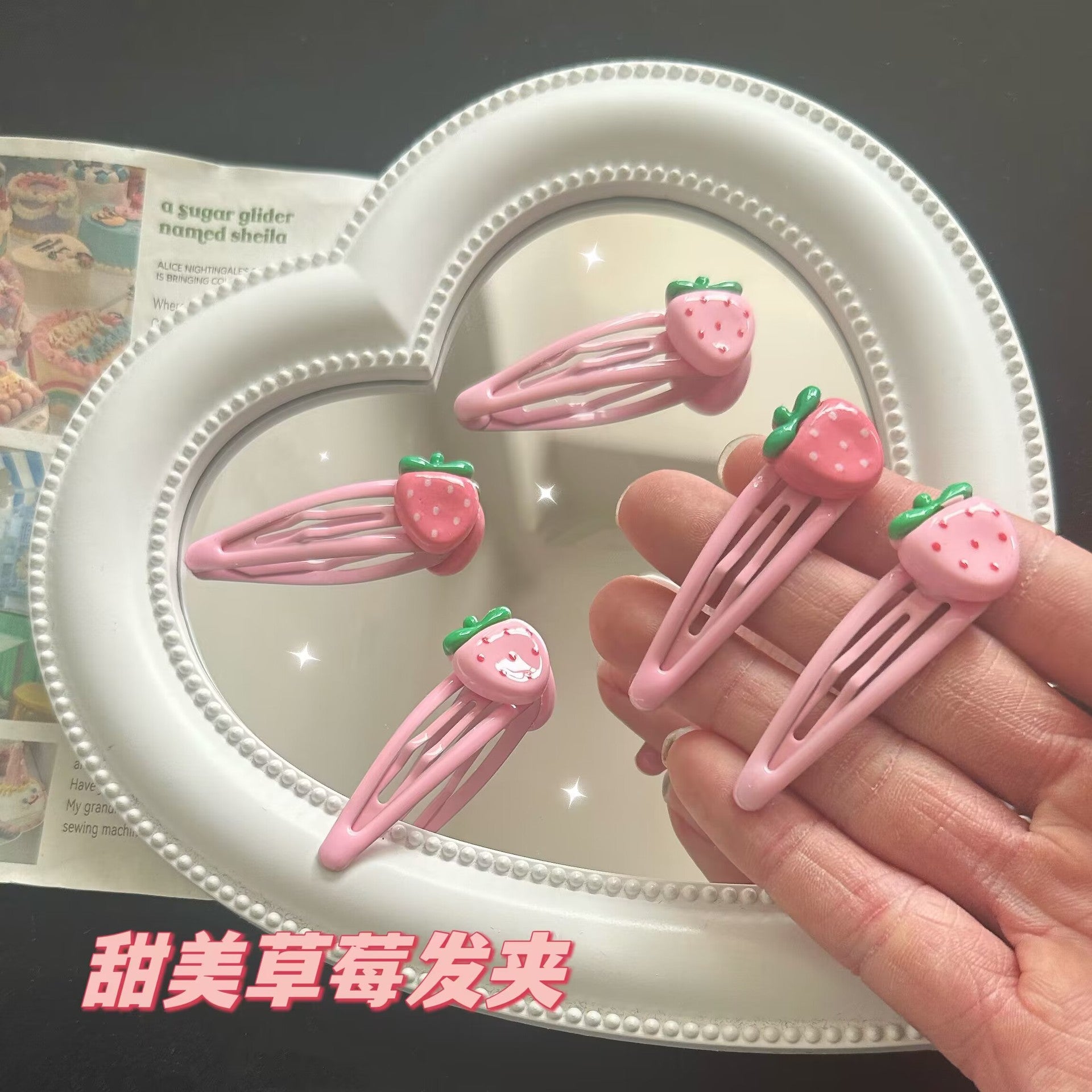 草莓簡約髮夾－商品主圖｜https://igowo.tw/