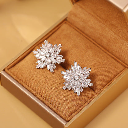 鋯石雪花耳釘－商品主圖｜https://igowo.tw/