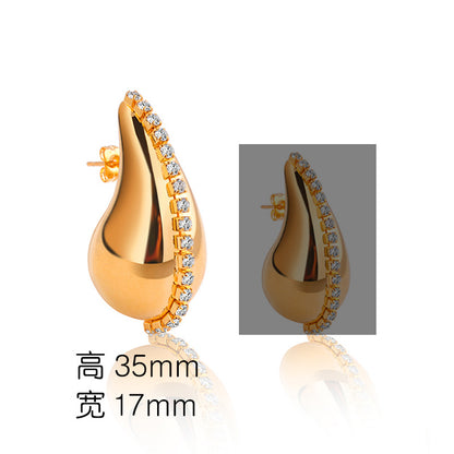 金屬水滴立體耳釘