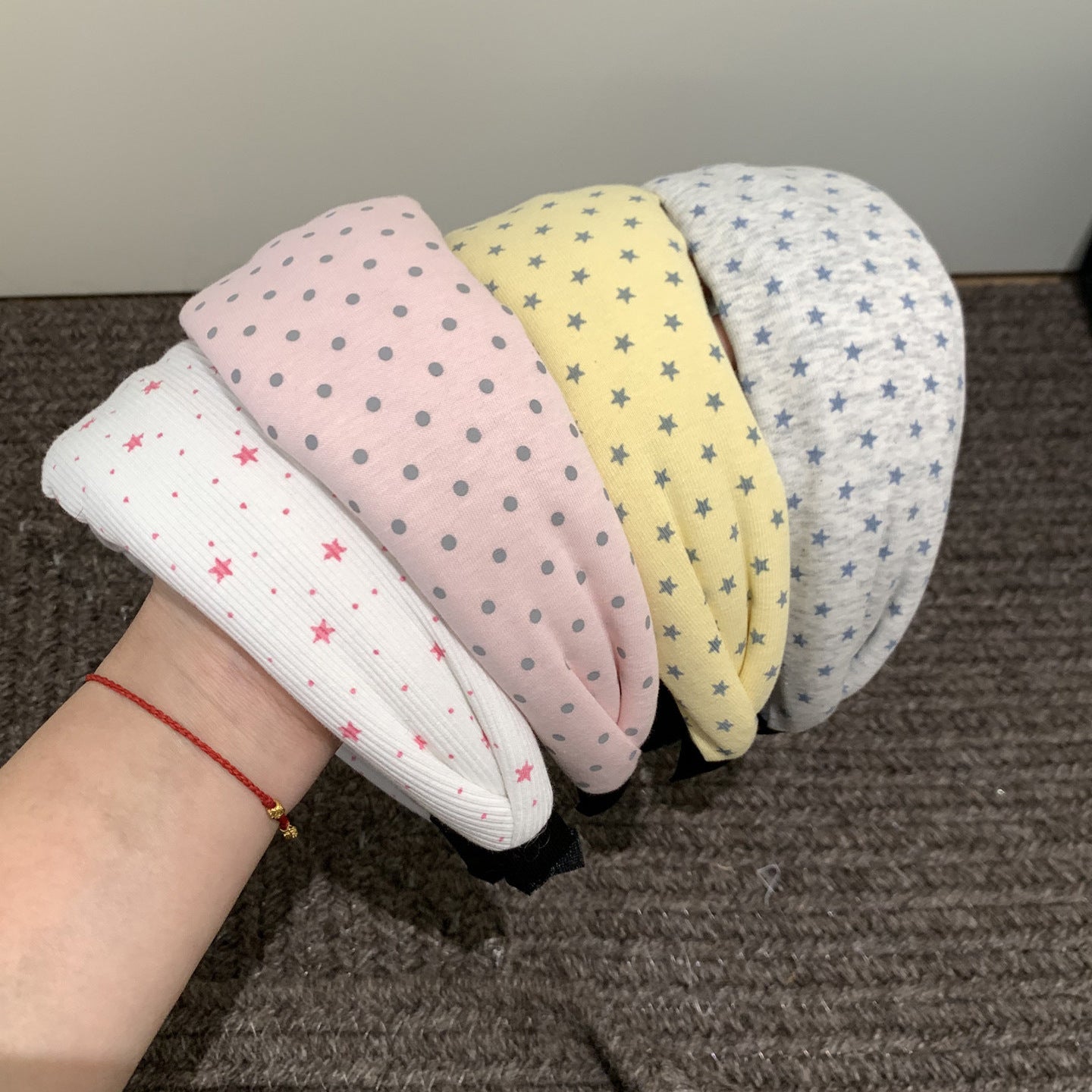 波點星星復古髮箍－商品主圖｜https://igowo.tw/