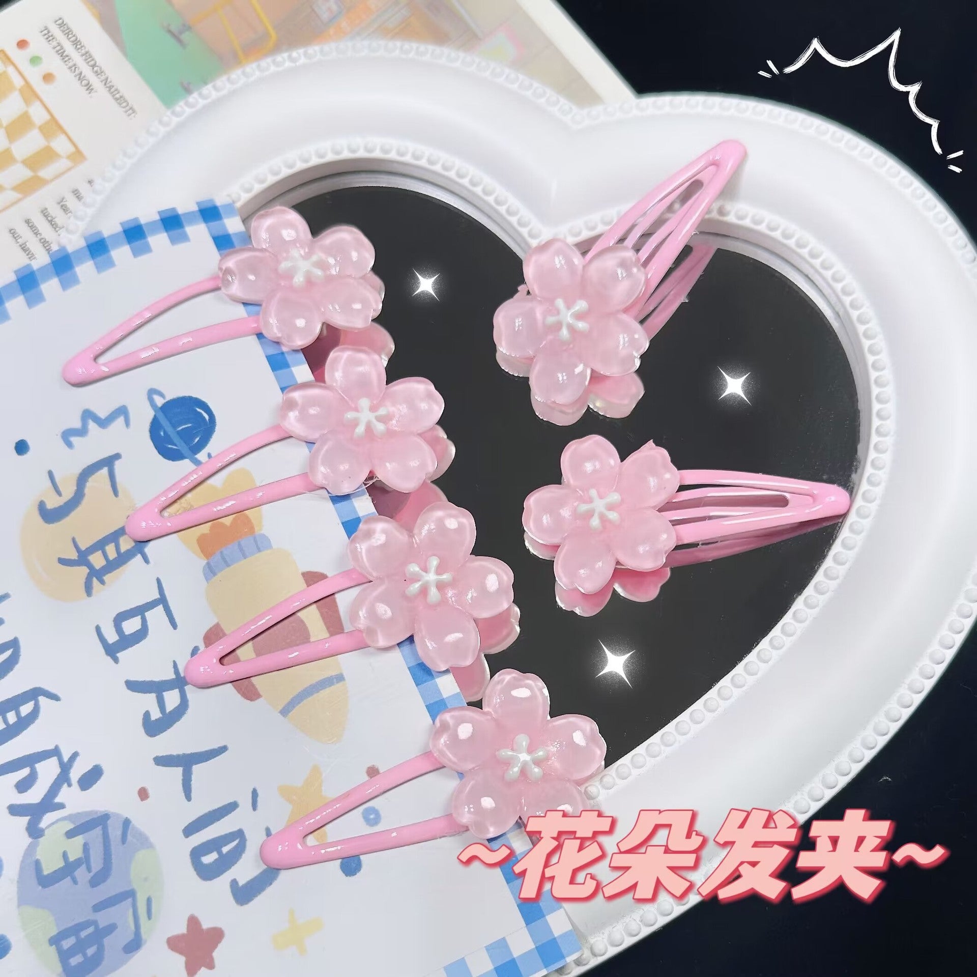 粉色花朵髮夾－商品主圖｜https://igowo.tw/