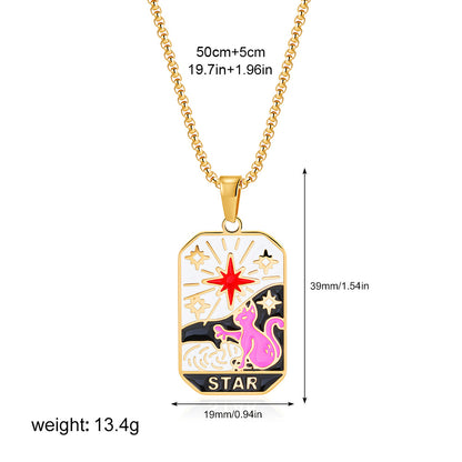 彩色星星方形墜飾項鍊－細節特寫23｜https://igowo.tw/