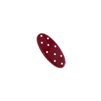 復古紅波點一字髮夾－蝴蝶結款細節｜https://igowo.tw/