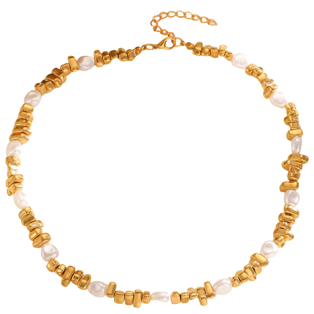珍珠不規則復古項鍊－細節特寫3｜https://igowo.tw/