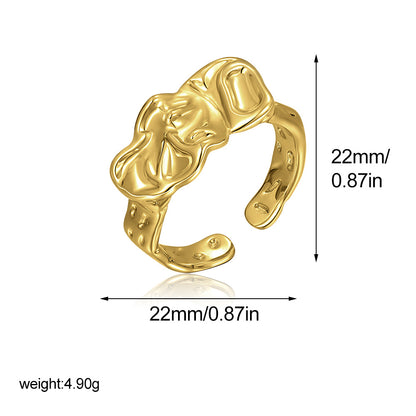 金色可調式復古戒指