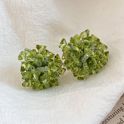 綠野仙蹤~超閃鋯石花朵耳釘夏日小清新風百搭耳環設計感小眾耳飾