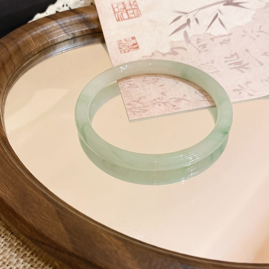 一步一響玉髓暈染圓條手鐲2026新款清冷感手環氣質輕奢高級感手飾