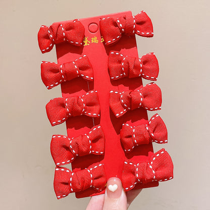 絨面蝴蝶結復古髮夾－細節特寫92｜https://igowo.tw/