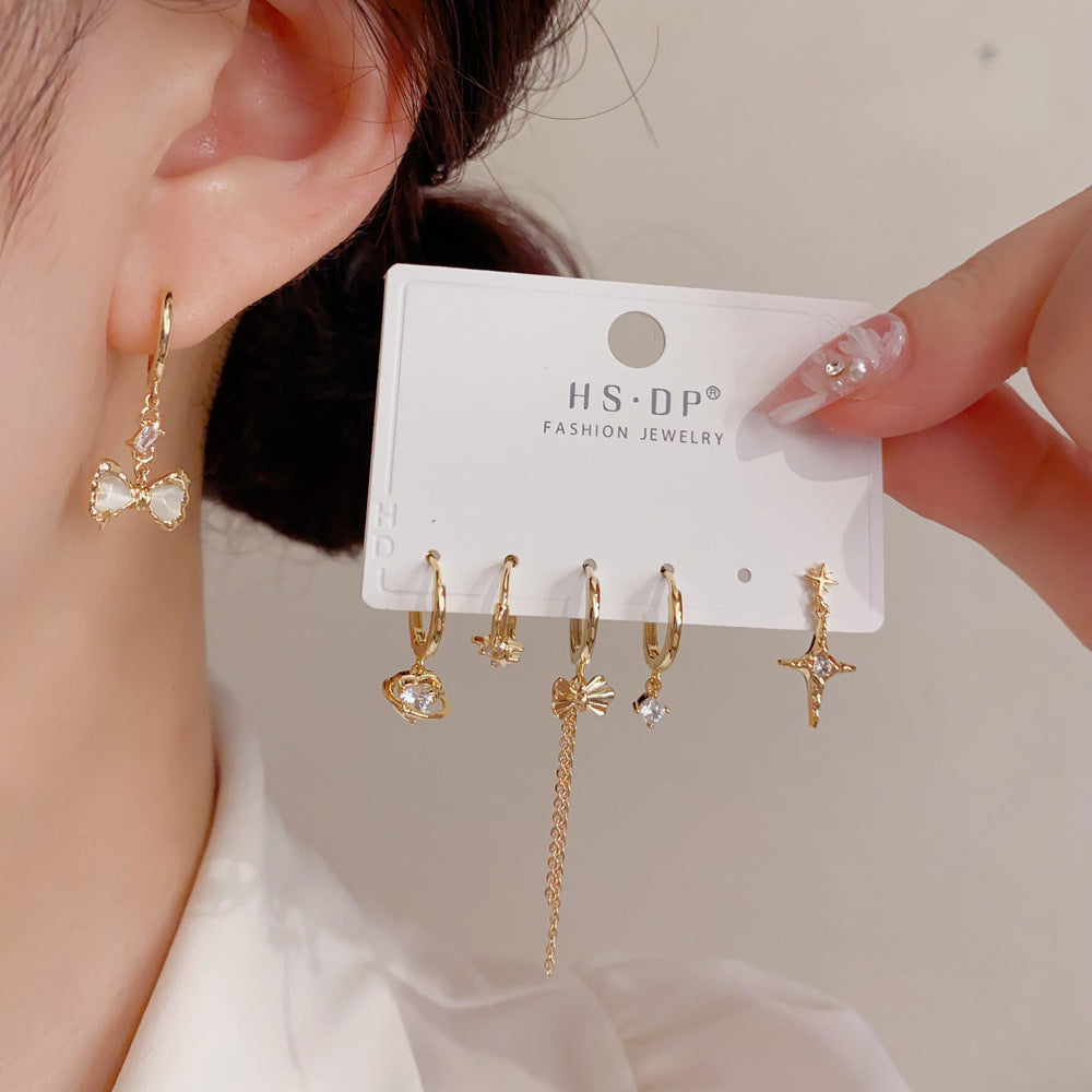 蝴蝶結流蘇耳環套組－商品主圖｜https://igowo.tw/