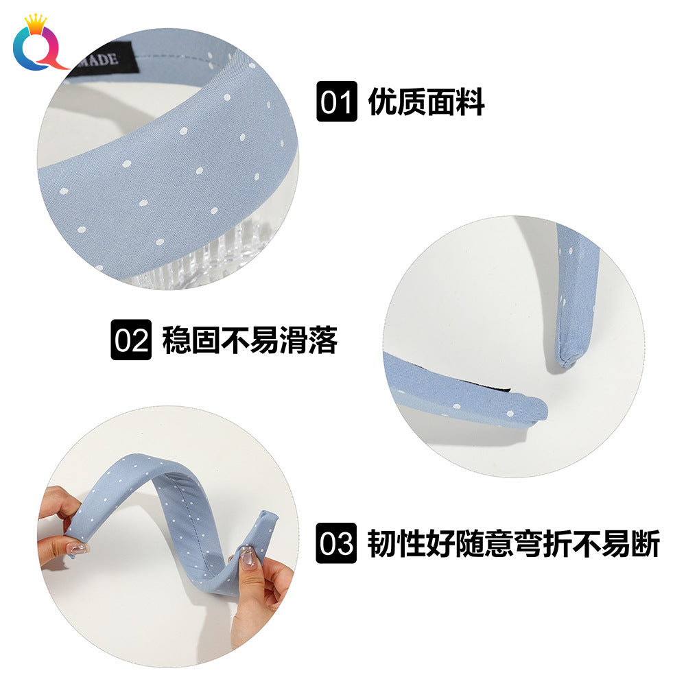 波點寬版髮箍－第二視角實拍｜https://igowo.tw/