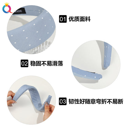 波點寬版髮箍－第二視角實拍｜https://igowo.tw/