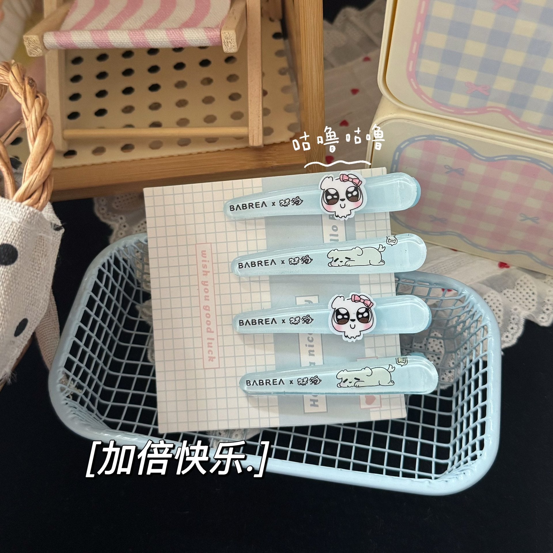 藍色簡約髮夾－商品主圖｜https://igowo.tw/