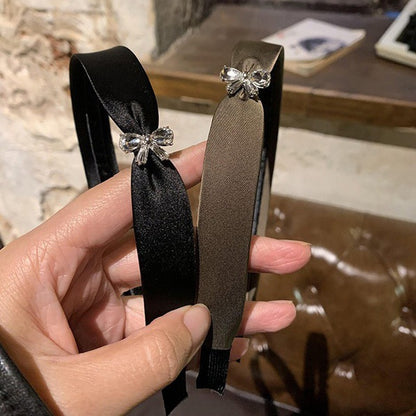 鋯石蝴蝶結簡約髮箍－商品主圖｜https://igowo.tw/