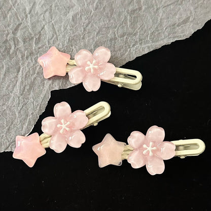 粉色櫻花星星髮夾－商品主圖｜https://igowo.tw/