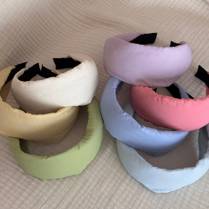 寬版簡約髮箍－軟糯寬版箍-粉色款細節｜https://igowo.tw/