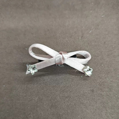 蜜桃陷阱~甜美粉色布藝蝴蝶結發夾精致感側邊夾時尚百搭發卡發飾
