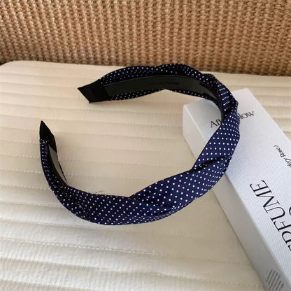 波點豹紋復古髮箍－灰色條紋款細節｜https://igowo.tw/