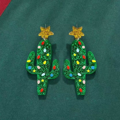 壓克力聖誕垂墜耳釘－細節特寫4｜https://igowo.tw/