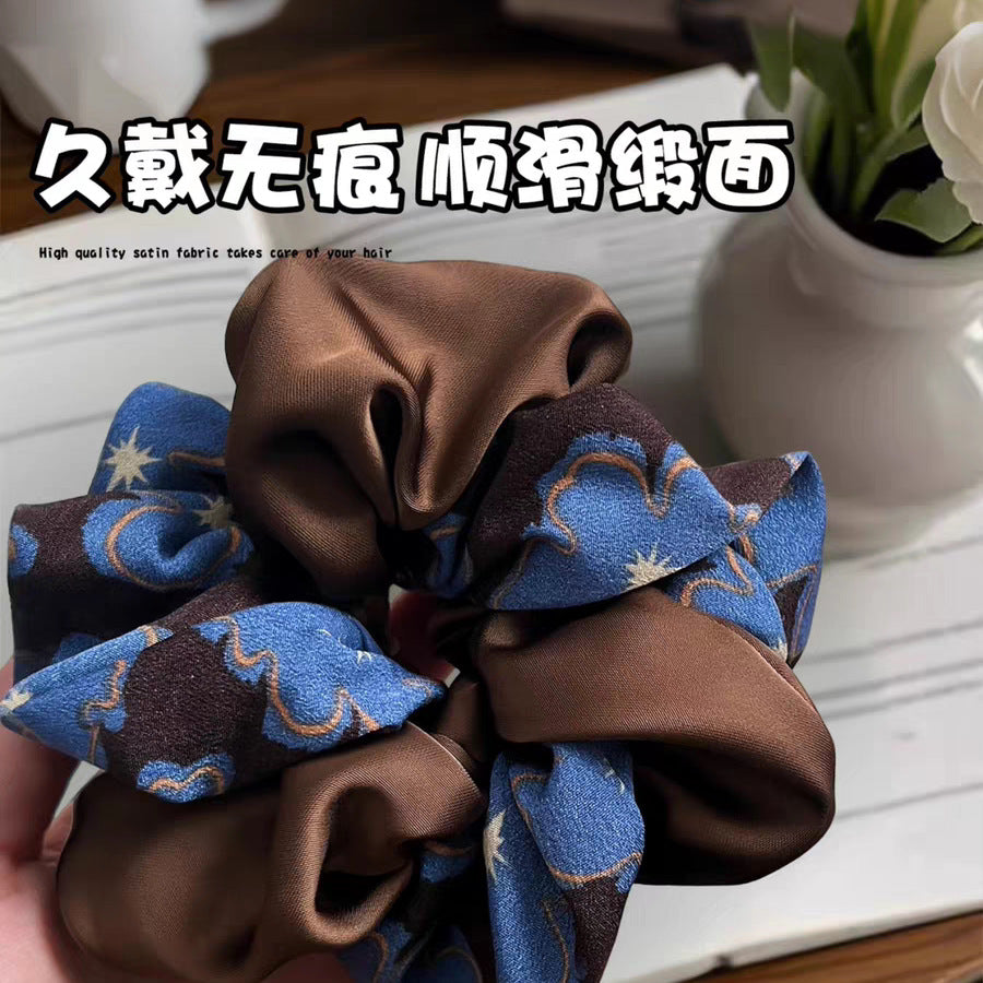 大腸圈纏繞復古髮圈－深咖雙拼髮圈款實拍｜https://igowo.tw/