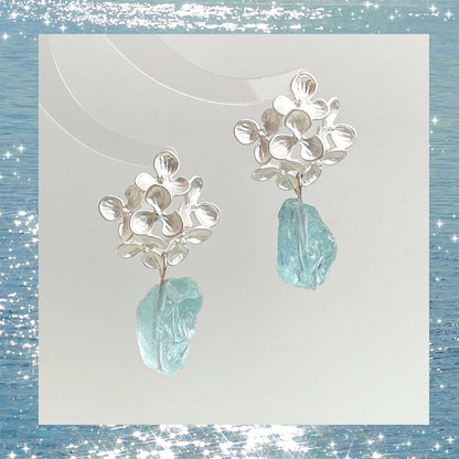 水晶天然石花朵耳環－商品主圖｜https://igowo.tw/