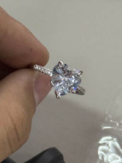 鋯石愛心鑲鑽簡約項鍊－白K 8138款細節9｜https://igowo.tw/