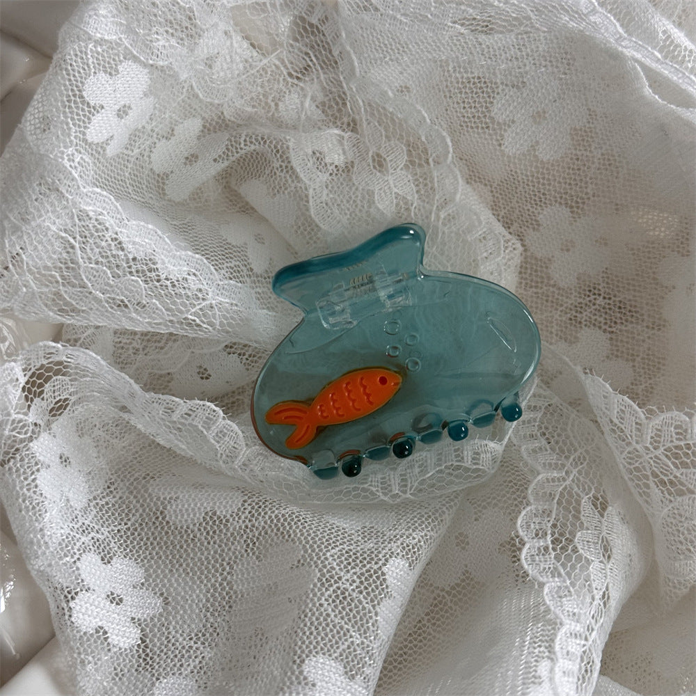 透明魚尾卡通鯊魚夾