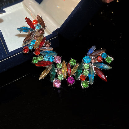 歐美鑲鉆不規則耳夾女無耳洞小眾設計感Y2K千禧風高級感耳飾耳環