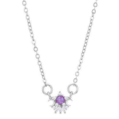 月亮鑲鑽項鍊耳環組－細節特寫12｜https://igowo.tw/