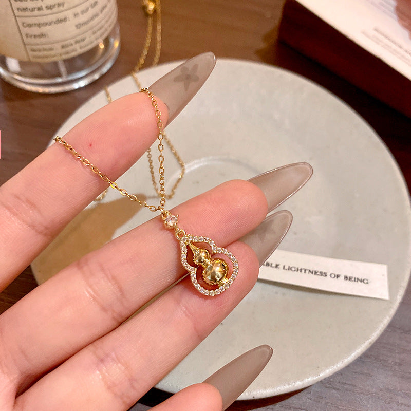 仿金葫蘆吊墜項鏈女