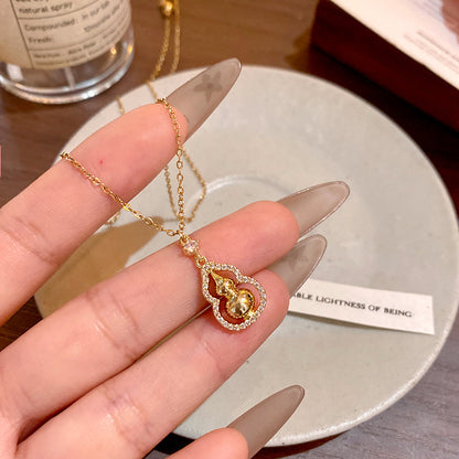 仿金葫蘆吊墜項鏈女