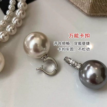 珍珠雙層墜飾多層項鍊－細節特寫2｜https://igowo.tw/