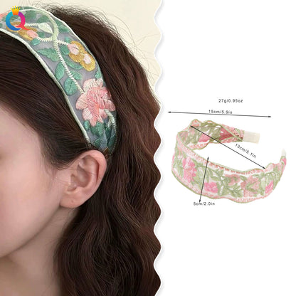 網紗刺繡復古髮箍－商品主圖｜https://igowo.tw/