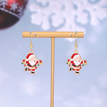 琺瑯小鹿卡通耳環－15/聖誕帽款細節｜https://igowo.tw/