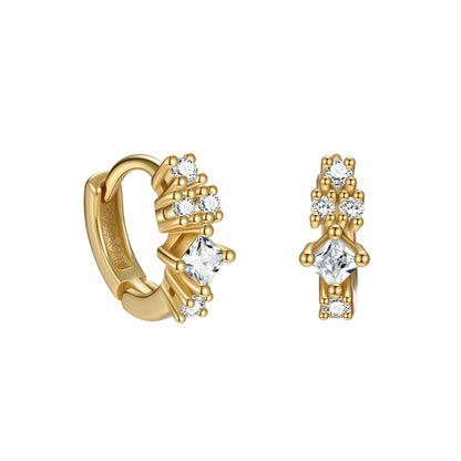 S925 鑲鋯耳環2025新款女氣質小眾時尚設計輕奢睡覺免摘耳飾品