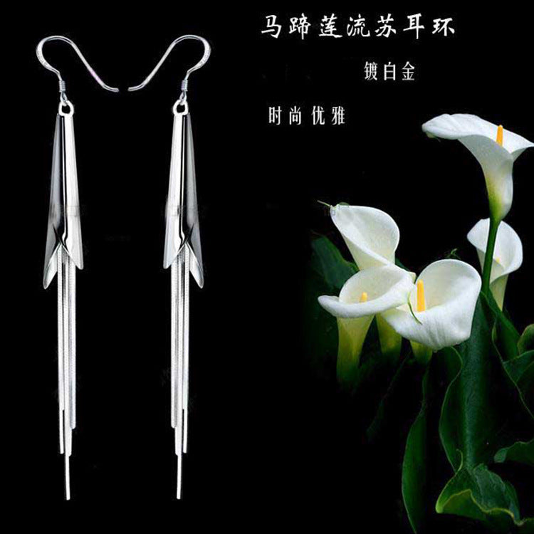 珍珠琺瑯花朵復古耳環