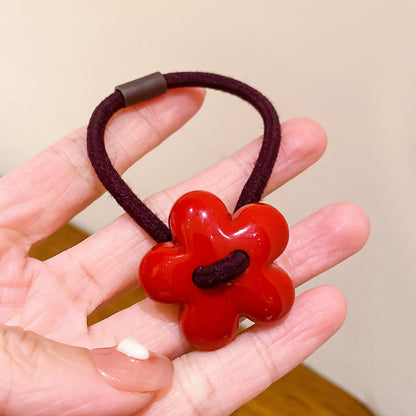 紅色愛心蝴蝶結髮圈