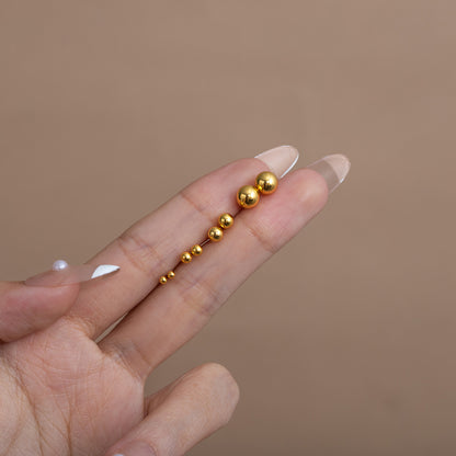 不鏽鋼圓珠簡約耳釘－2(3mm)金色款實拍｜https://igowo.tw/