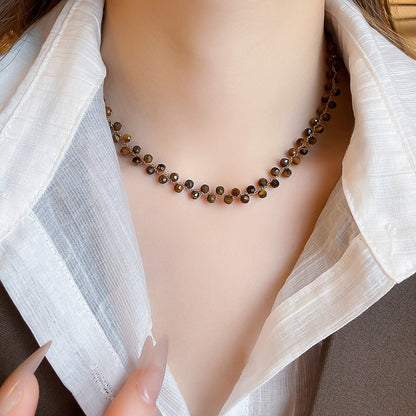 金色虎眼石墜飾項鍊－40#項鍊-金色-彩色款細節｜https://igowo.tw/