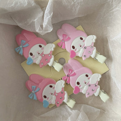 粉色翅膀卡通髮夾－商品主圖｜https://igowo.tw/