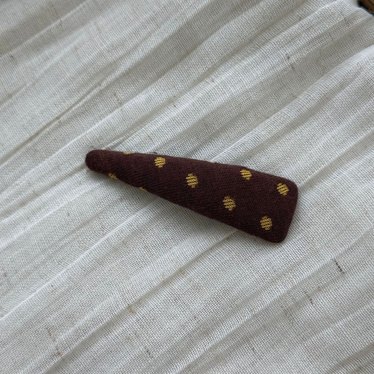 棕色波點橢圓髮夾