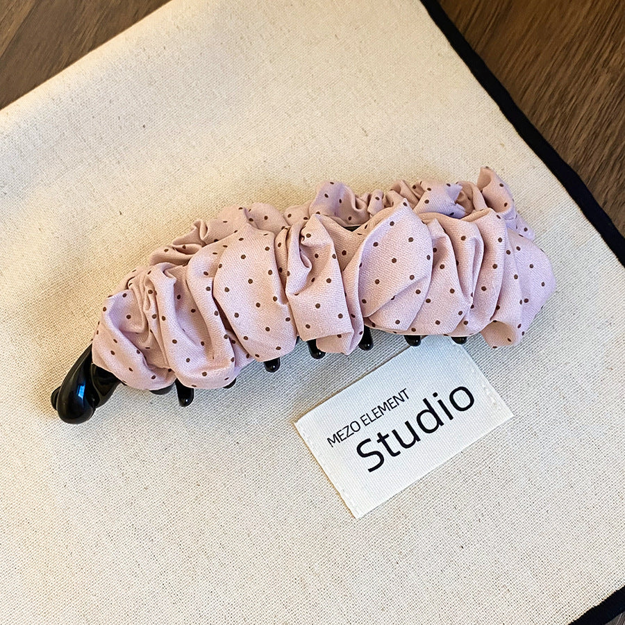 布面波點髮夾