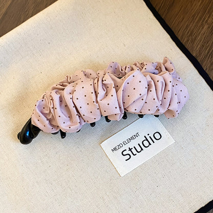 布面波點髮夾