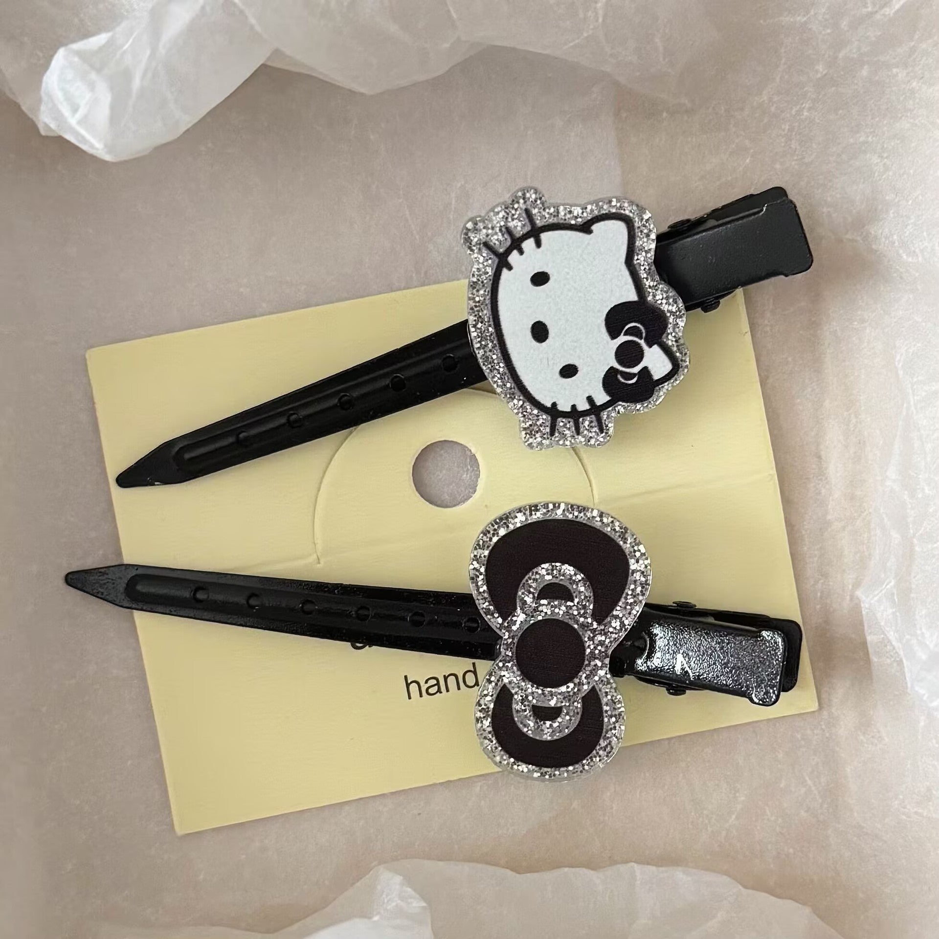 黑色貓咪簡約髮夾－商品主圖｜https://igowo.tw/