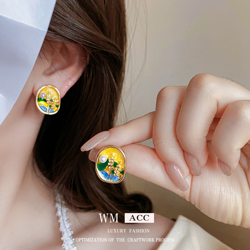 琺瑯復古耳環－細節特寫2｜https://igowo.tw/